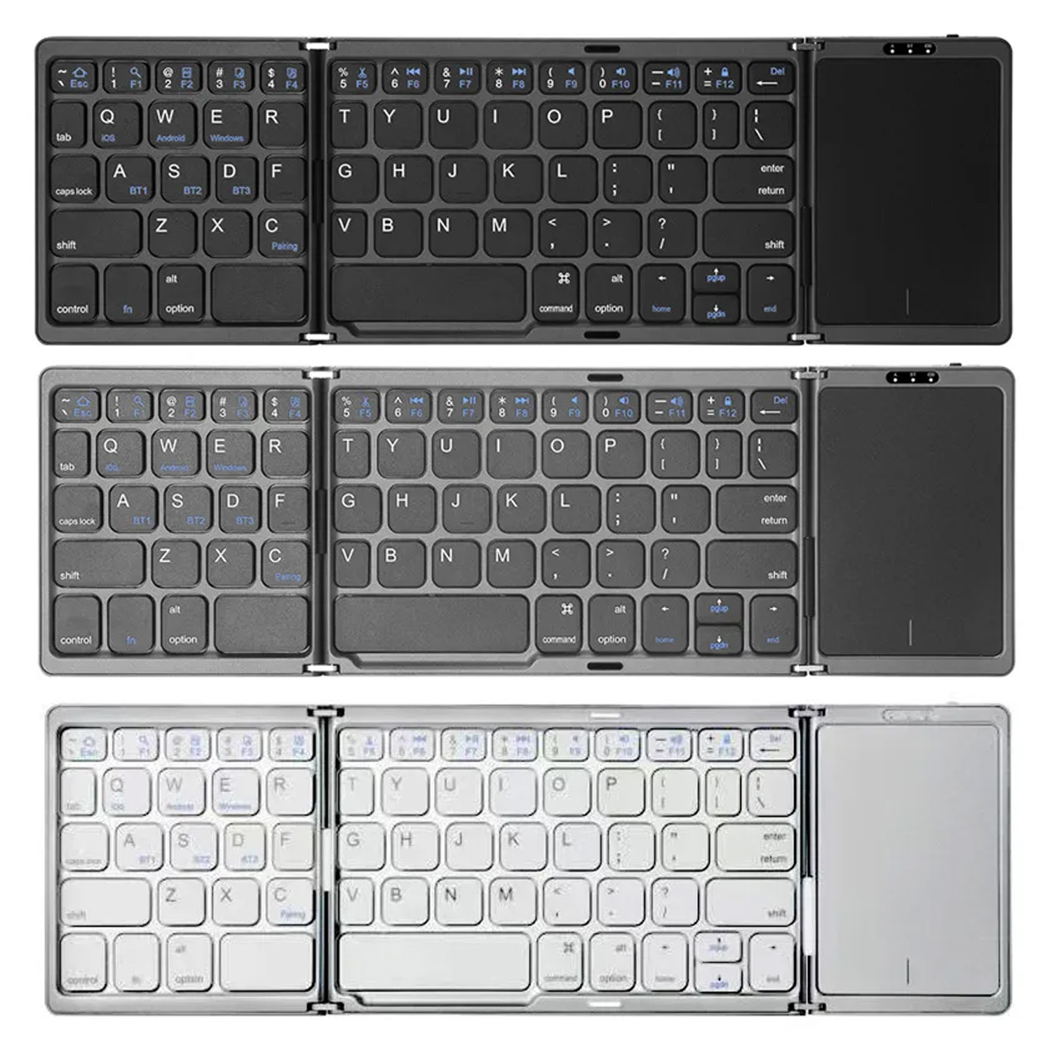 Gaming Console For Ipad - 3‑Fold Bluetooth Keyboard with Touchpad, Rechargeable