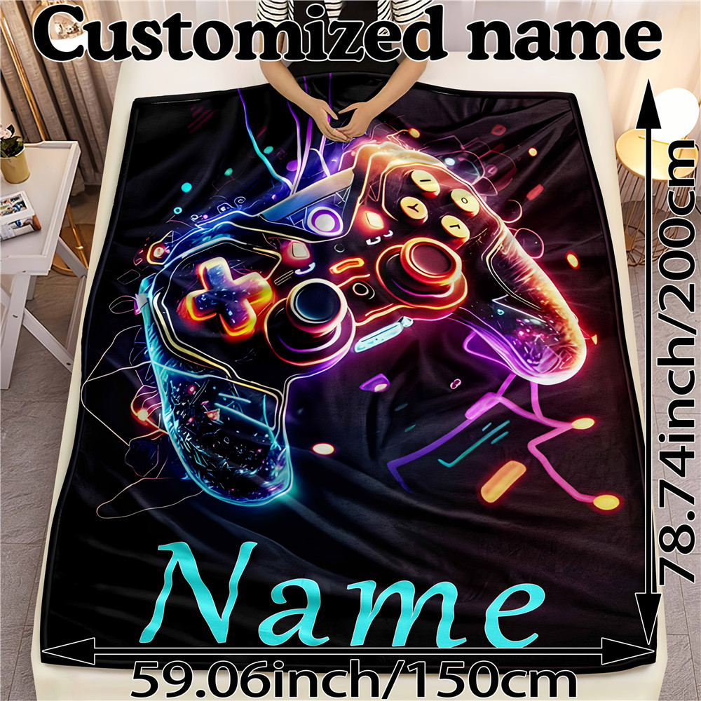 Gaming Console Names - Custom name gaming console flannel blanket,