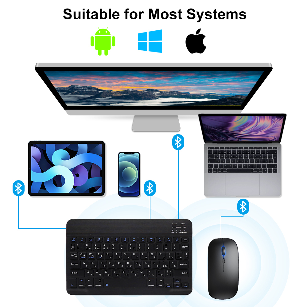 Bluetooth Keyboard and Mouse F - Gaming Console For Ipad ulasan dan harga