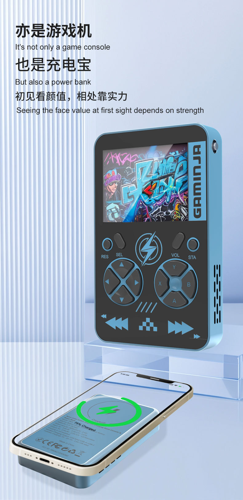 2 in 1 Retro Handheld Game Con - Gaming Console Power Bank ulasan dan harga